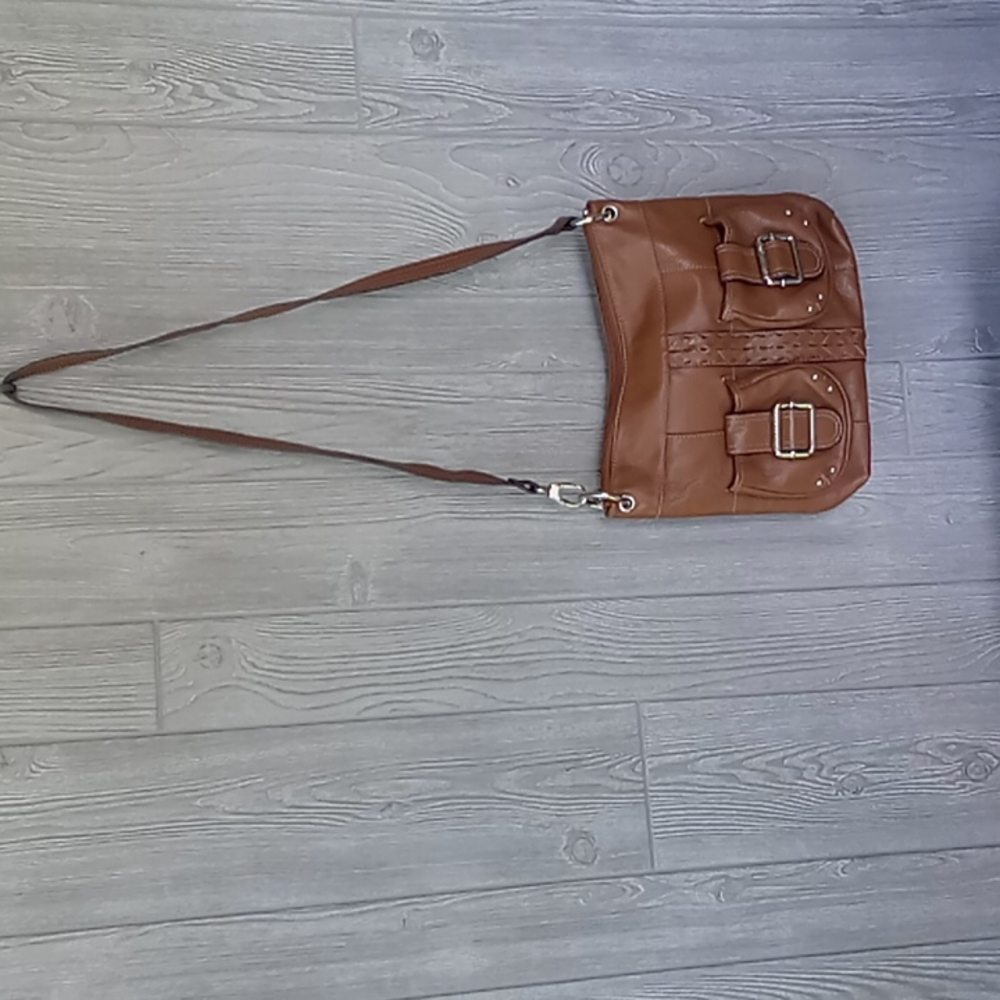 TIGNANELLO Vintage 90s Brown Crossbody 100% grain leather bag
